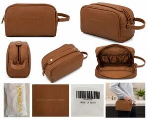 Brown Travel Shaving Bag / Toiletry Organizer – New